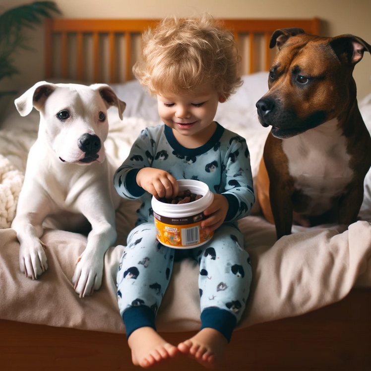 Pit Bull Humor-Bedtime Buddies